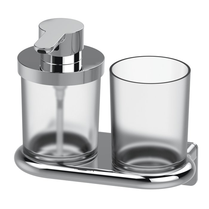 Combi Distrib. de savon + porte-verre