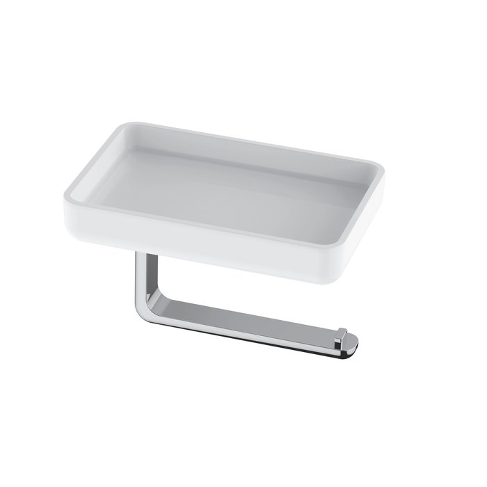 Toilet paper holder and storage dish