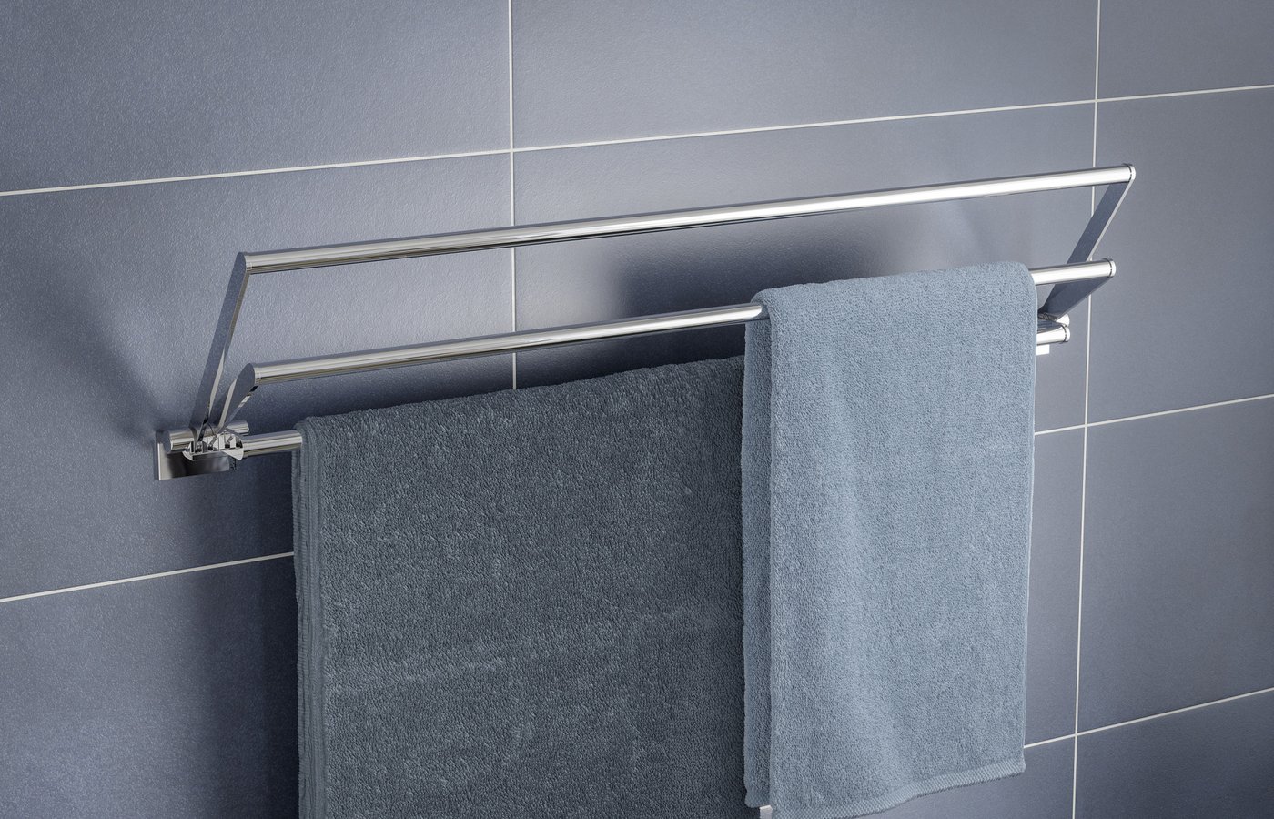 Bath towel rail, triple, movable Mood
