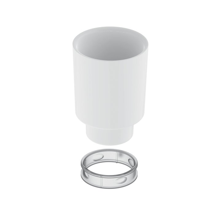 White glass for toilet brush set (accessory)