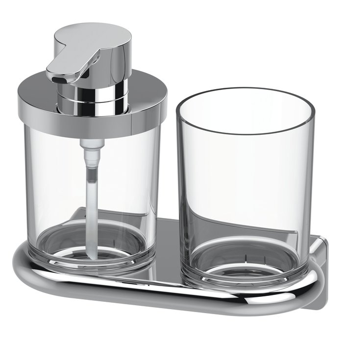 Combi Soap dispenser + glass holder