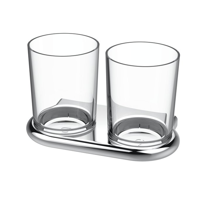 Double glass holder unbreakable BPA free