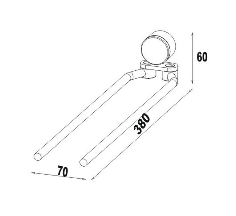 §§ MIRA Handtuchhalter mit zwei beweglichen Armen 33cm