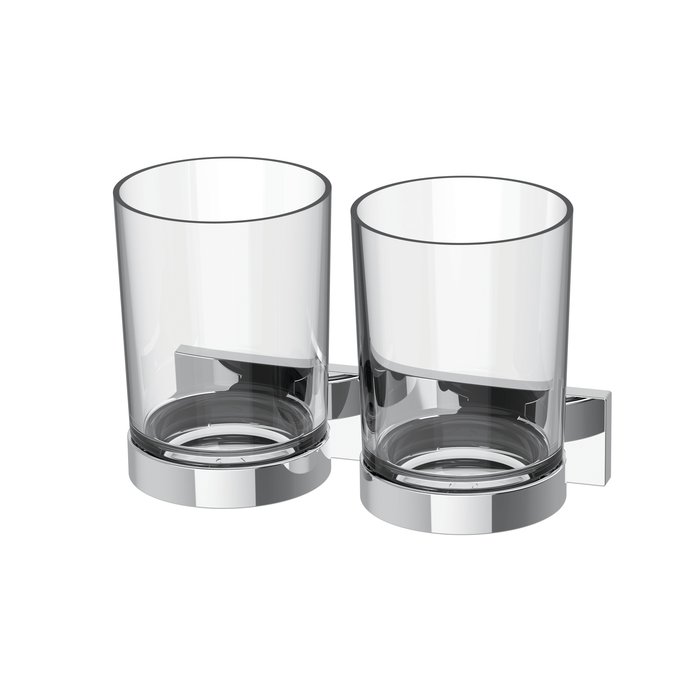 Porte-verre double avec verre clair