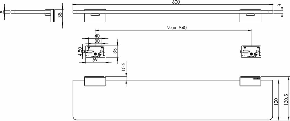 Tray with supports