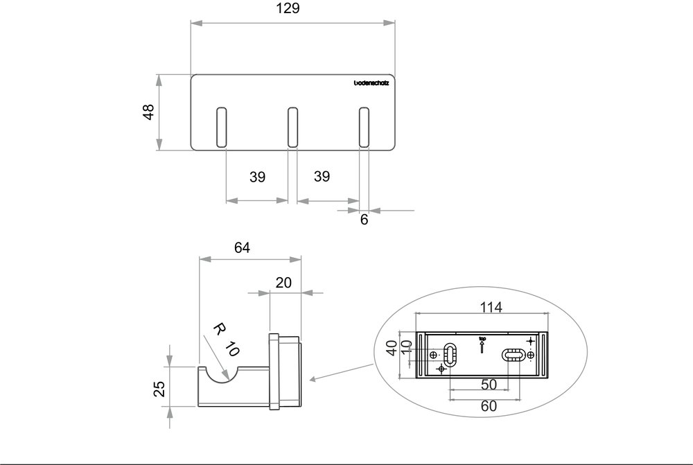 Towel hook, triple