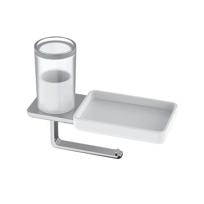 Toilet paper holder with hygiene box+storage dish