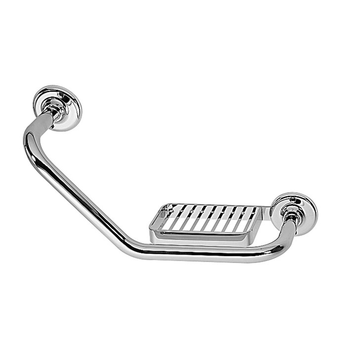 Bath handle, with rotating wire soap basket