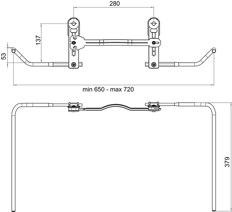 Towel holder, left + right Pro 60,65, Pro S