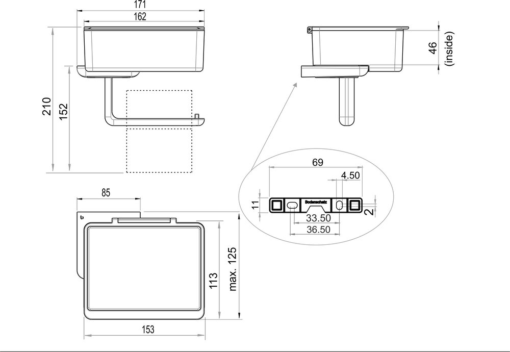 Portacarta con box per salviette umide 