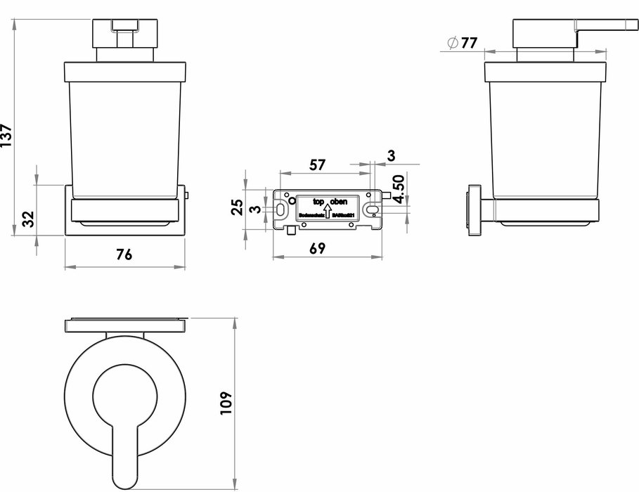 Seifenspender mit Klarglas