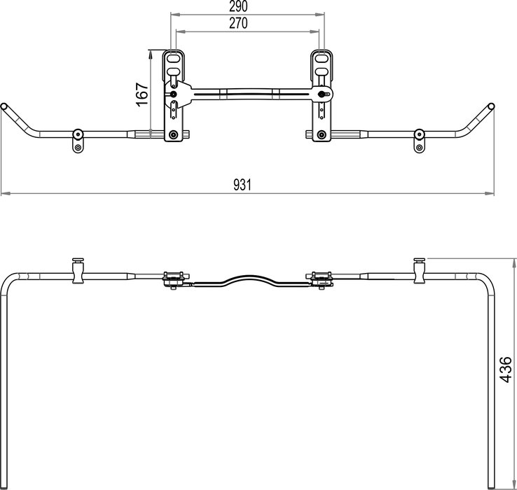 Towel holder, left + right Pro 85, Talux 81