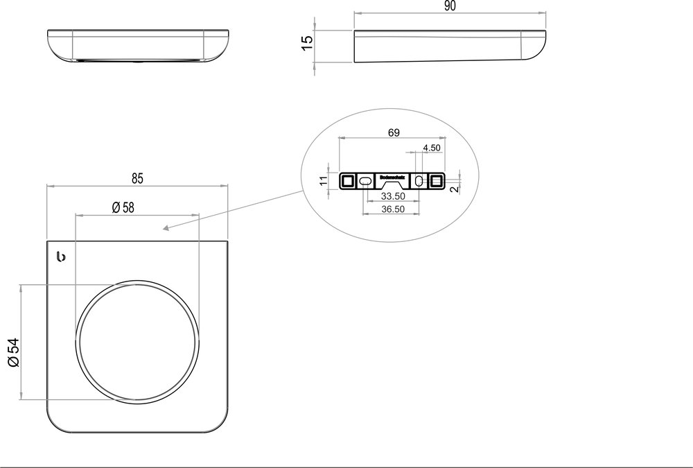 Basic wall holder, single