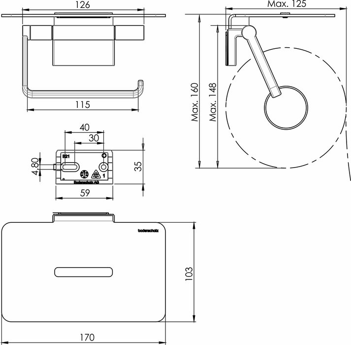 WC-Papierhalter mit Ablage