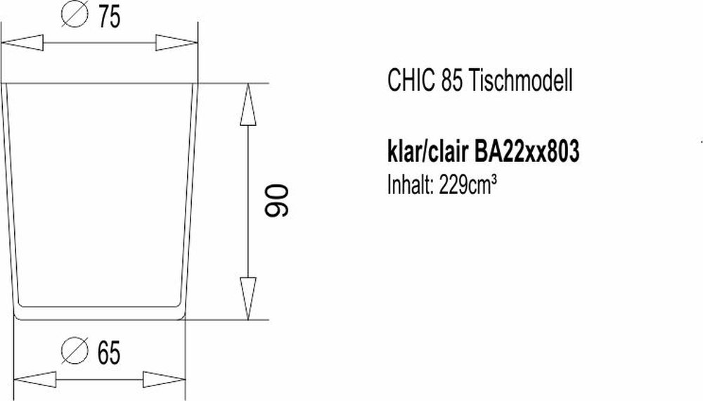 Klarglas Standmodell