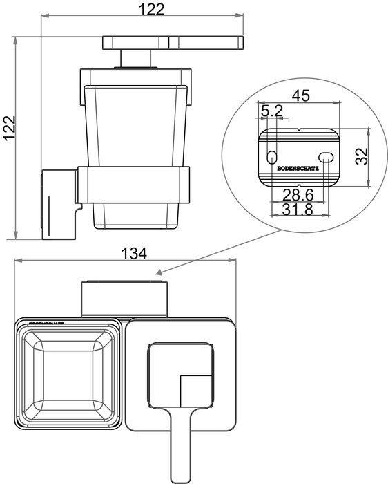 Combinaison distirbuteur de savon et porte-verre