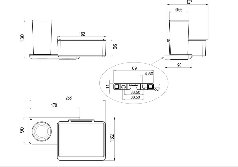 Portabicchieri con box per salviette umide