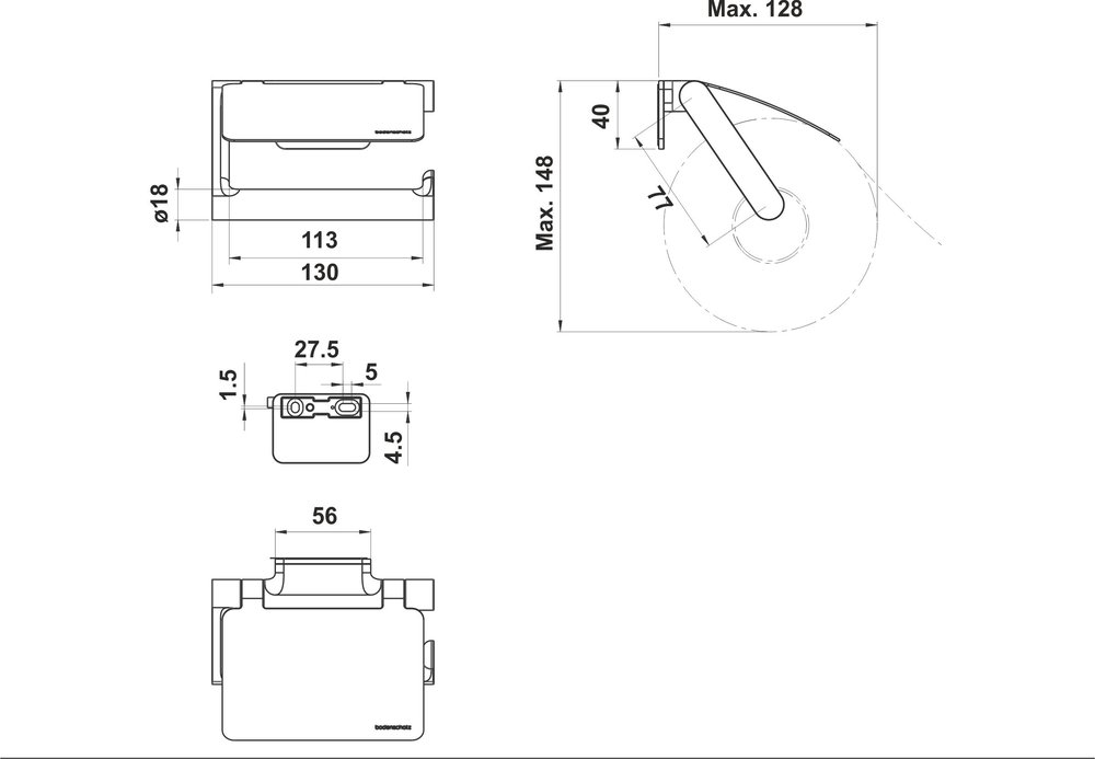 Toilet paper holder with lid