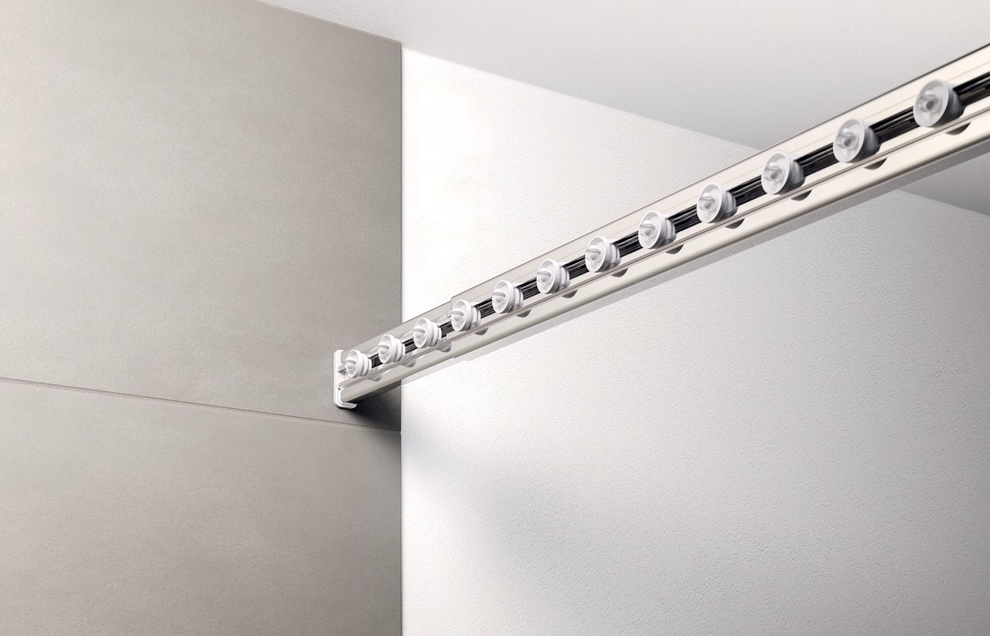 Shower curtain rail, no-drilling fixing Mood