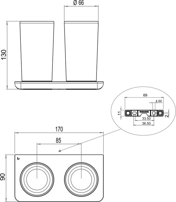 Double glass holder