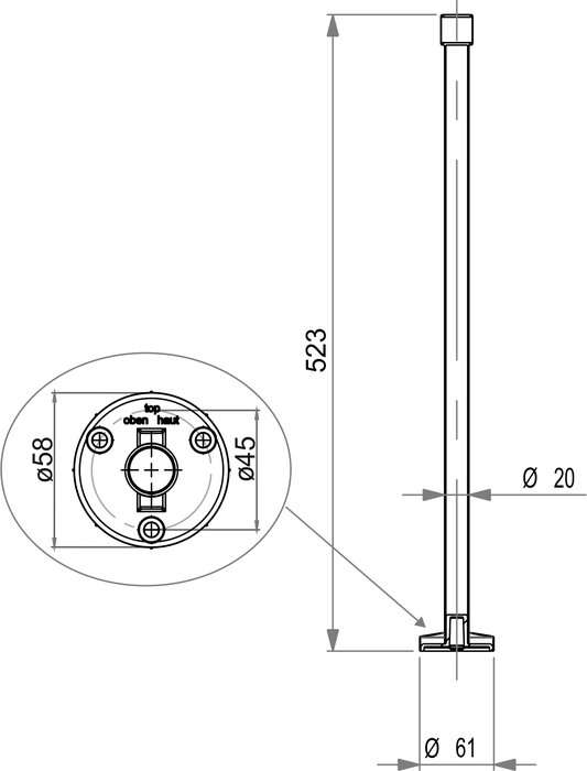 Ceiling support for shower curtain rods