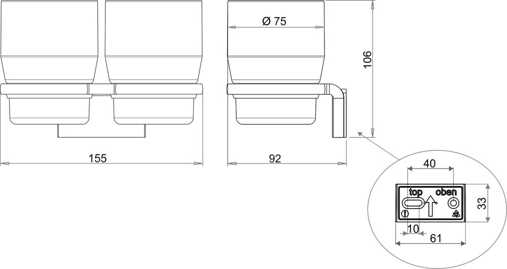Double glass holder