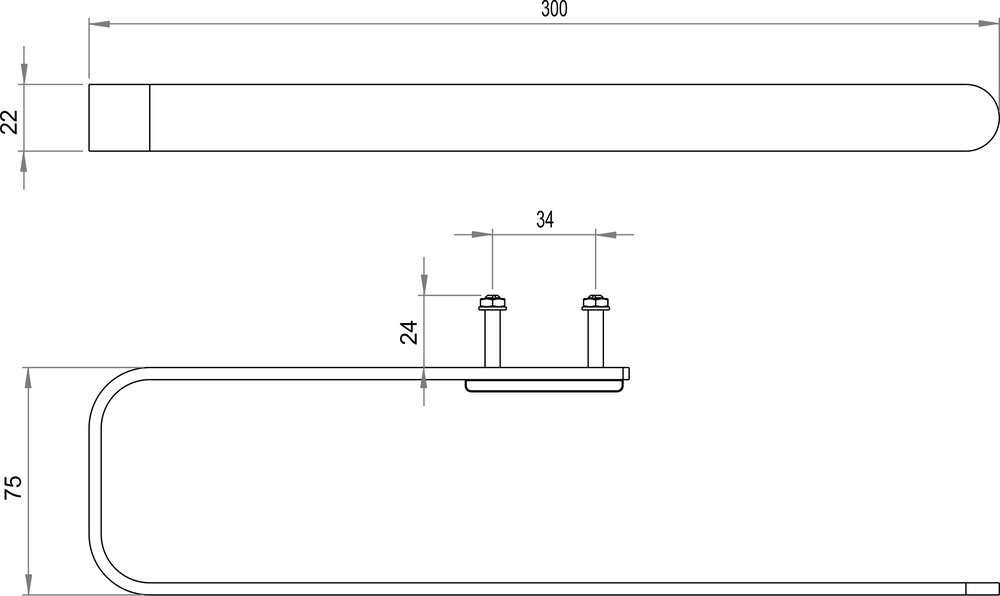 Porta asciugamani ad anello p.montaggio su bagno