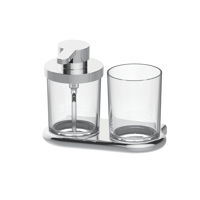 Combi Distrib. de savon + porte-verre