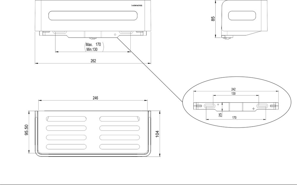 Shower basket rectangular