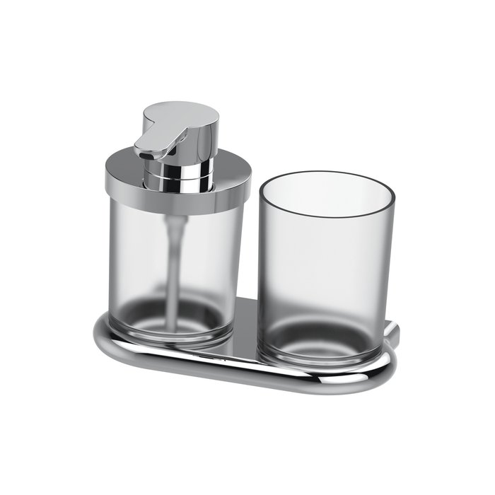 Combi Distrib. de savon + porte-verre