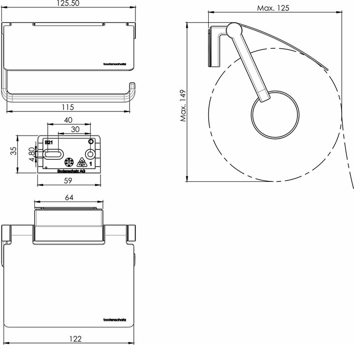 WC-Papierhalter mit Deckel