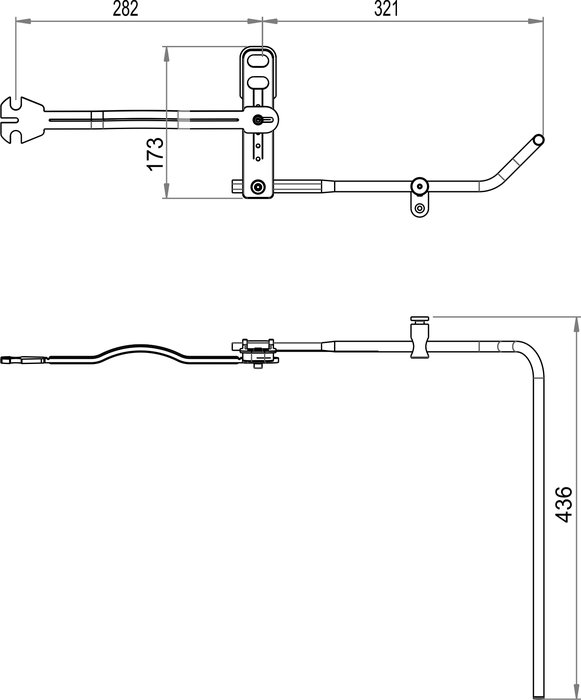 Towel holder, right Pro 85, Talux 81