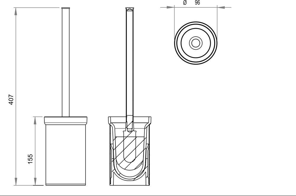 WC-Bürstengarnitur Standmodell ohne Schliessdeckel