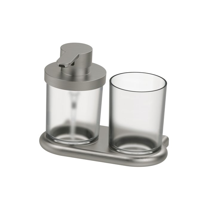 Combi distrib. de savon + porte-verre