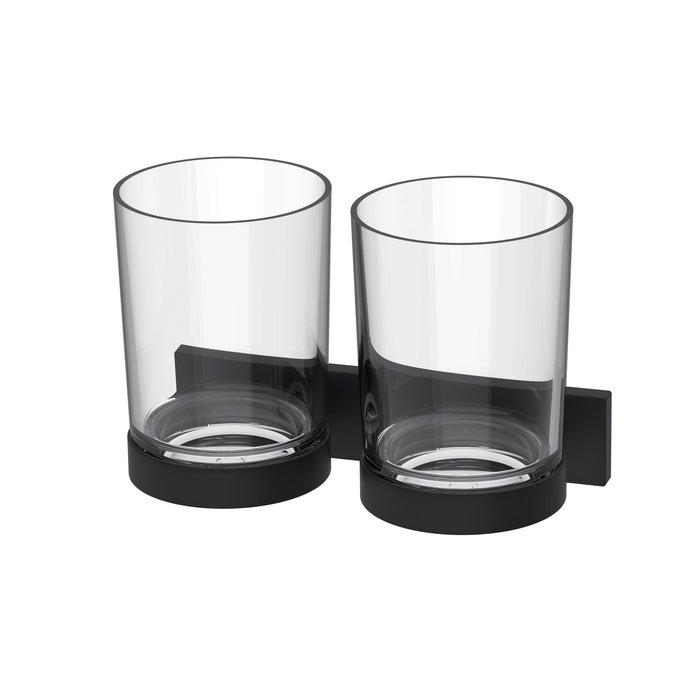 Porte-verre double avec verre clair