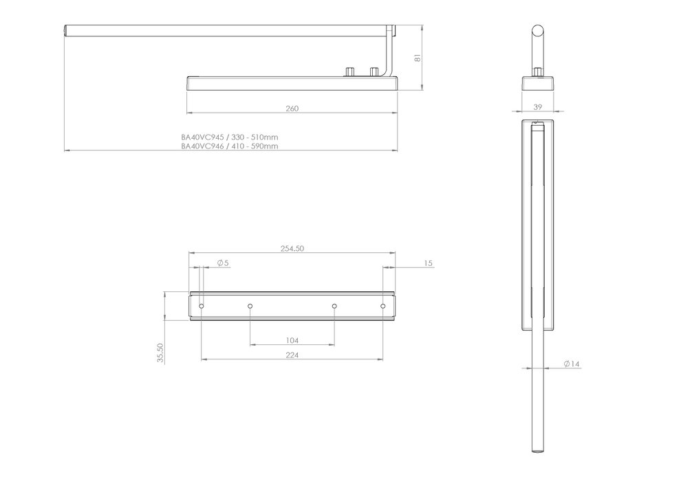Towel holder, extendable