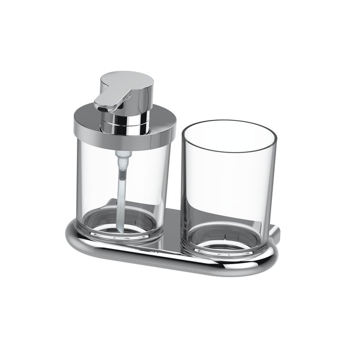 Soap dispenser + glass holder unbreakable BPA free