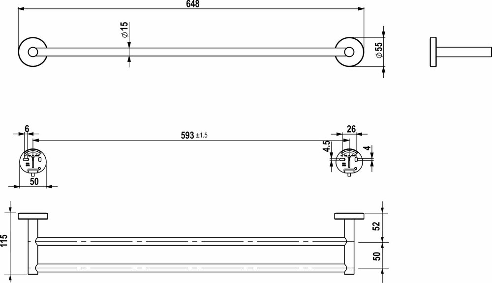 Badetuchhalter doppelt