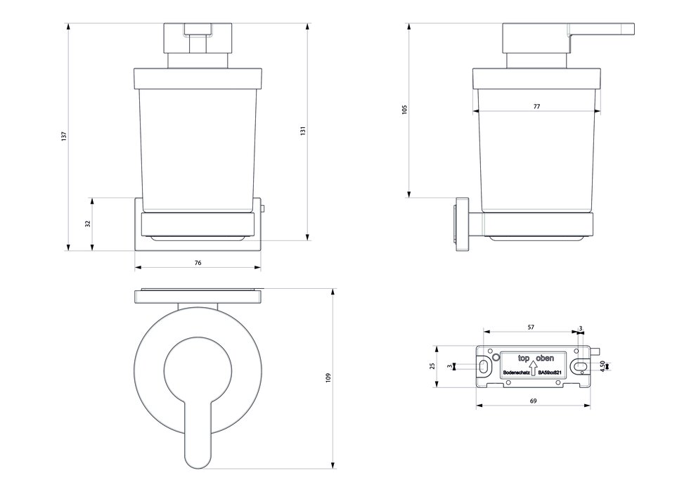 Distributeur de savon, verre Tritan (incassable)
