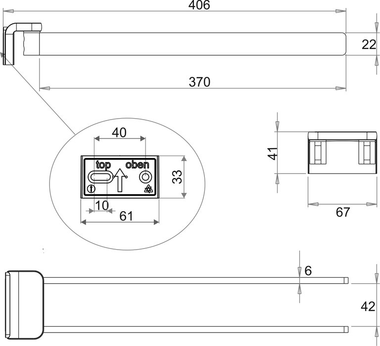 Towel holder with two movable arms