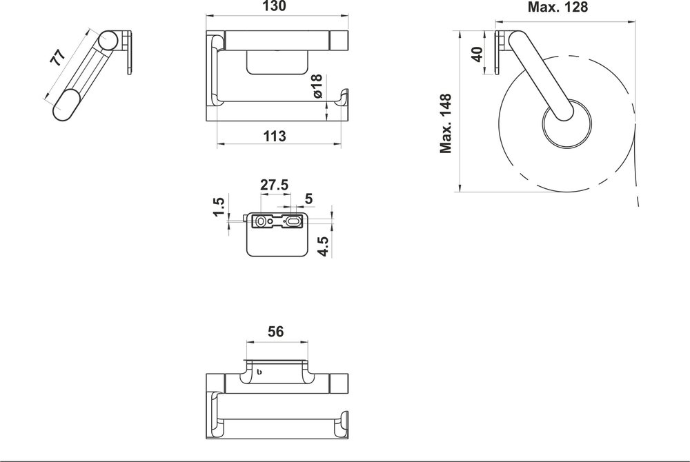 Toilet paper holder without lid