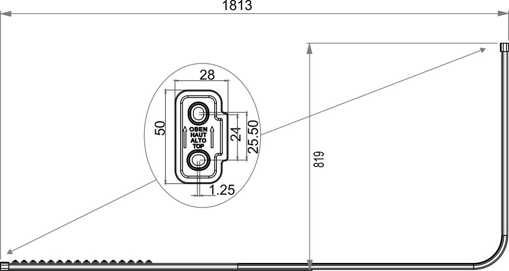 Duschvorhangschiene L-förmig