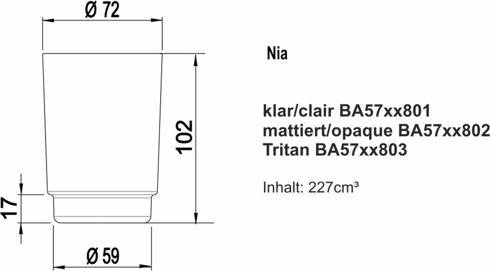 Verre + récipient pour distributeur de savon