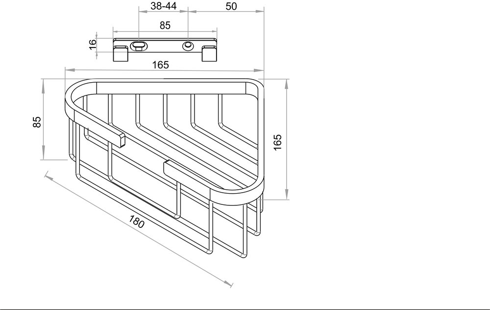 Drahtseifenhalter Eckmodell