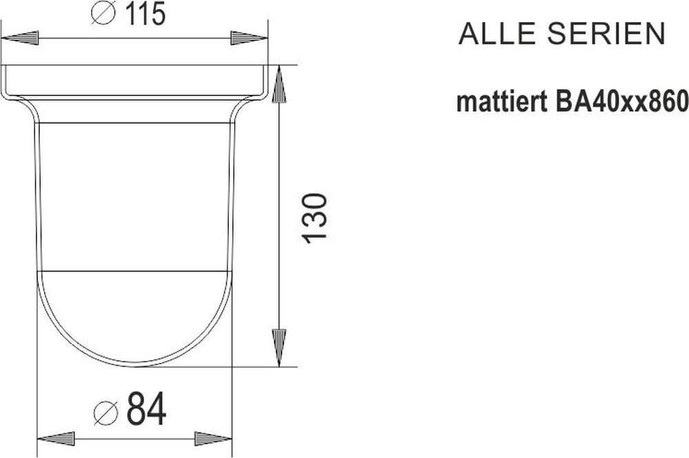 Mattglas zu WC-Bürstengarnitur