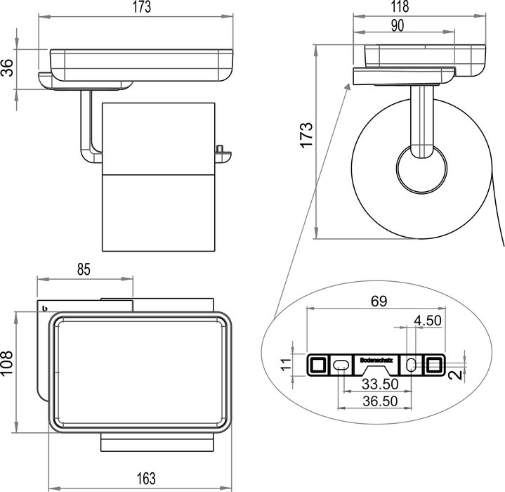 Porte-papier avec tablette