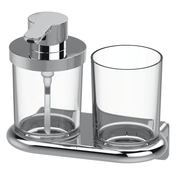 Combi Distrib. de savon + porte-verre