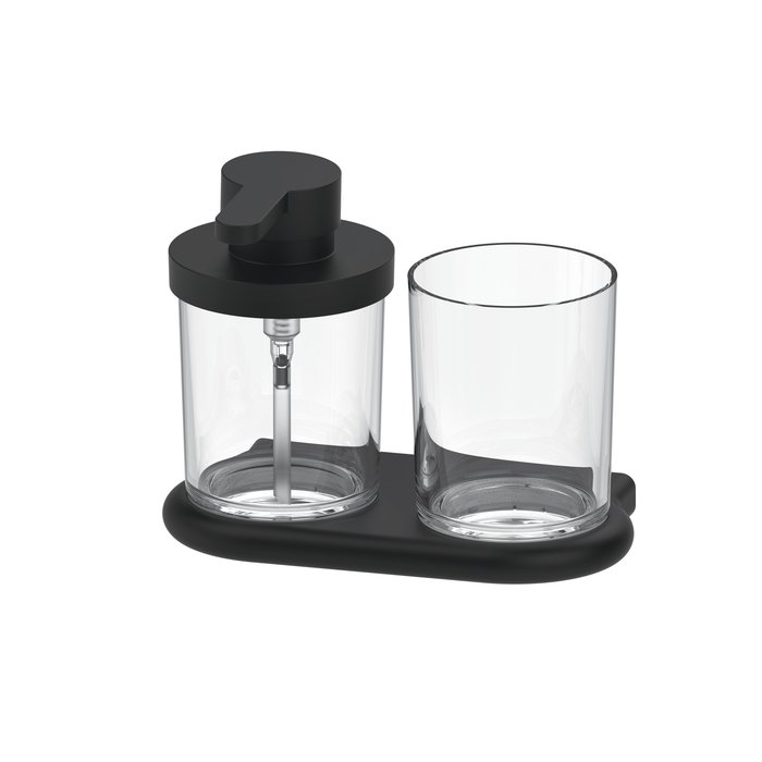Distrib. savon + porte-verre incassable sans BPA