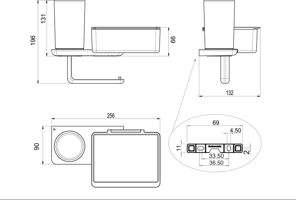 Portacarta con box igienico e per salviette umide