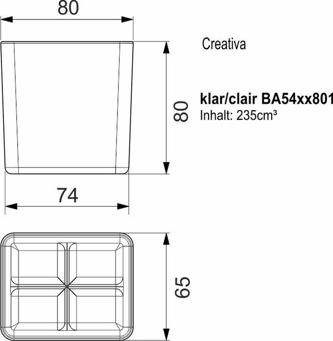 Bicchiere e contenitore per distributori di sapone